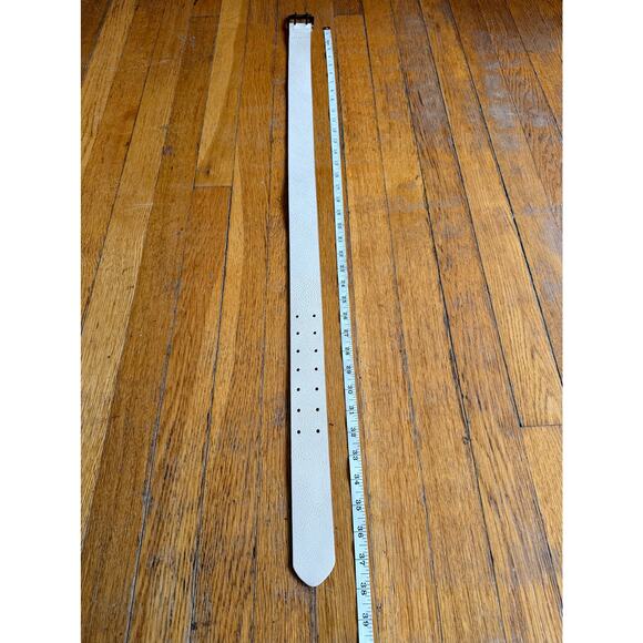 GAP Off-White Wide Textured Leather Belt Womens sz S - Picture 11 of 11